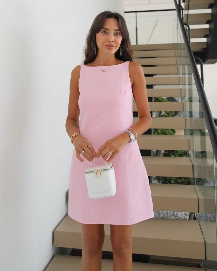 Anthurium linen dress