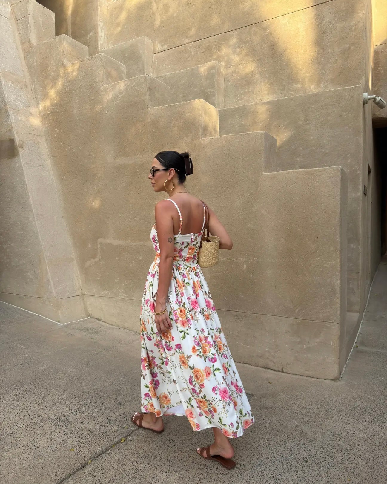 Strapless floral patterned corset dress