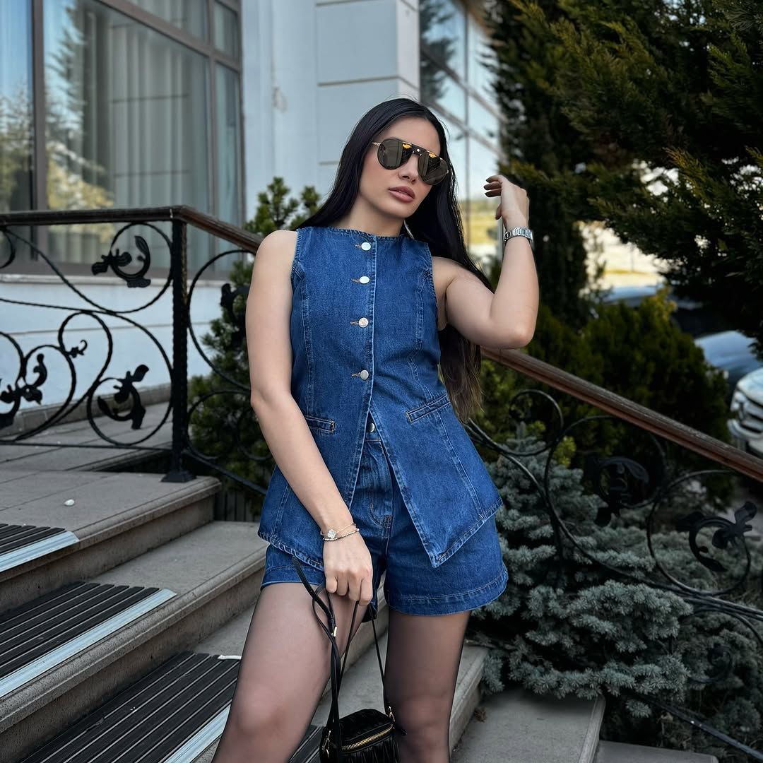 Denim two piece sets