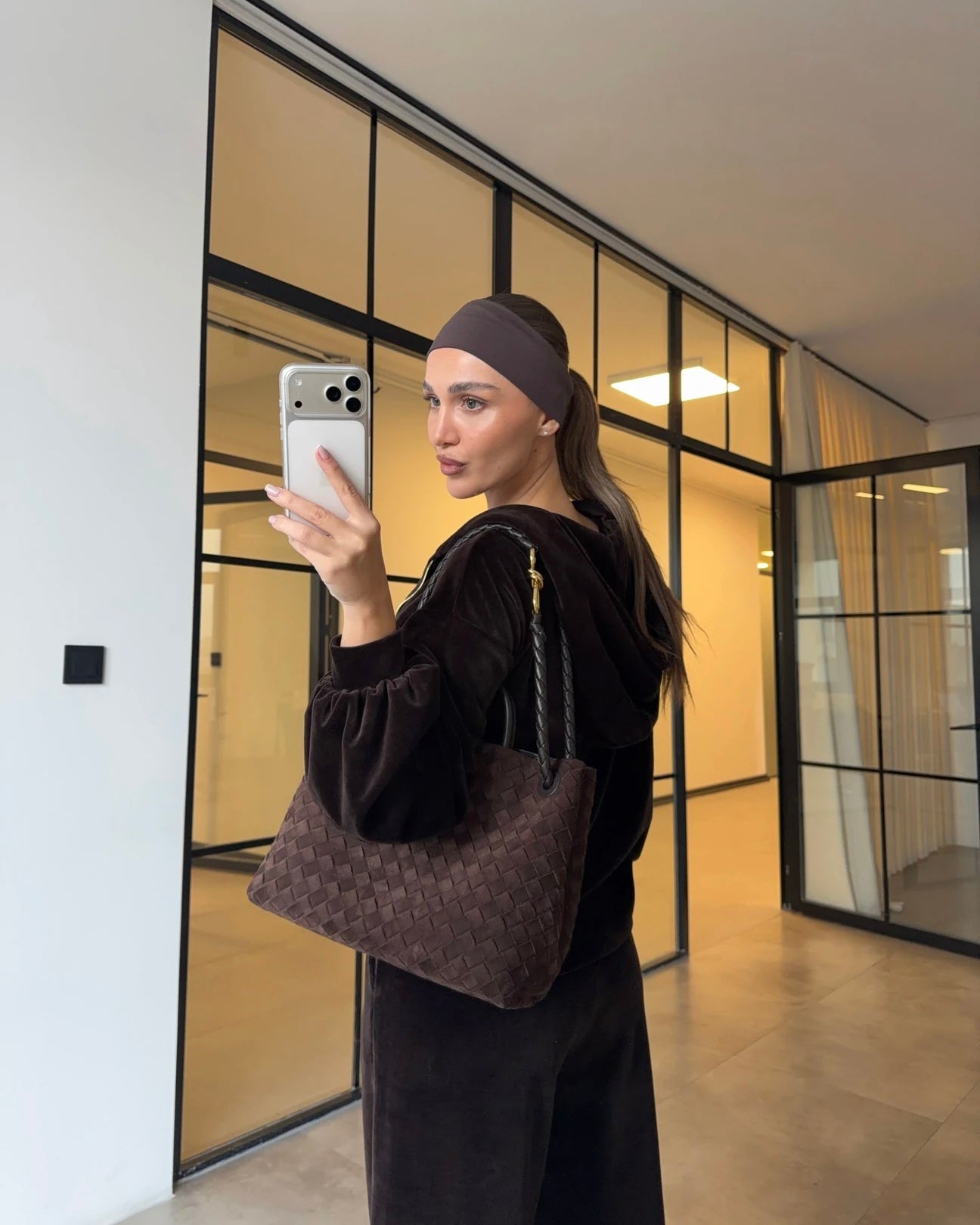 Bitter brown velvet 3-piece set