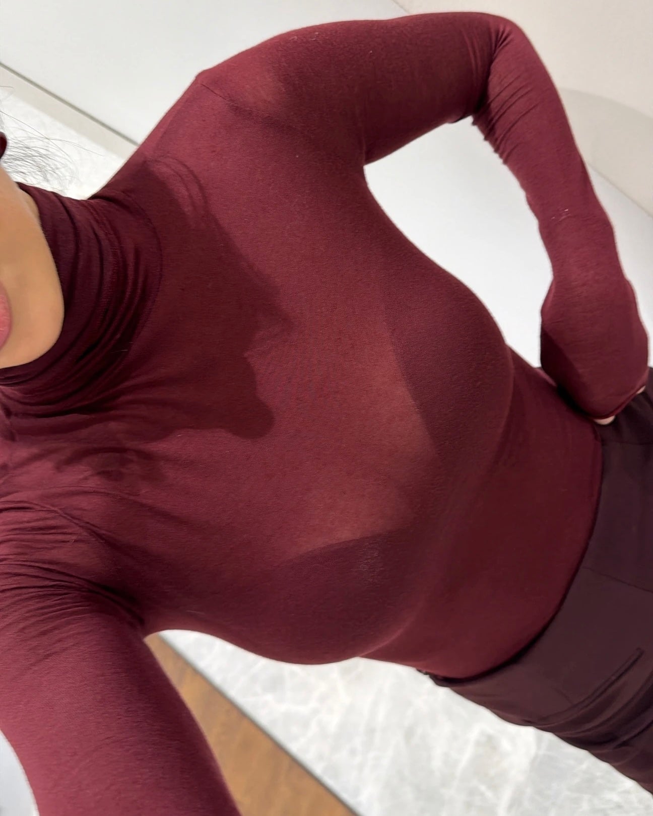 Stand collar transparent blouse