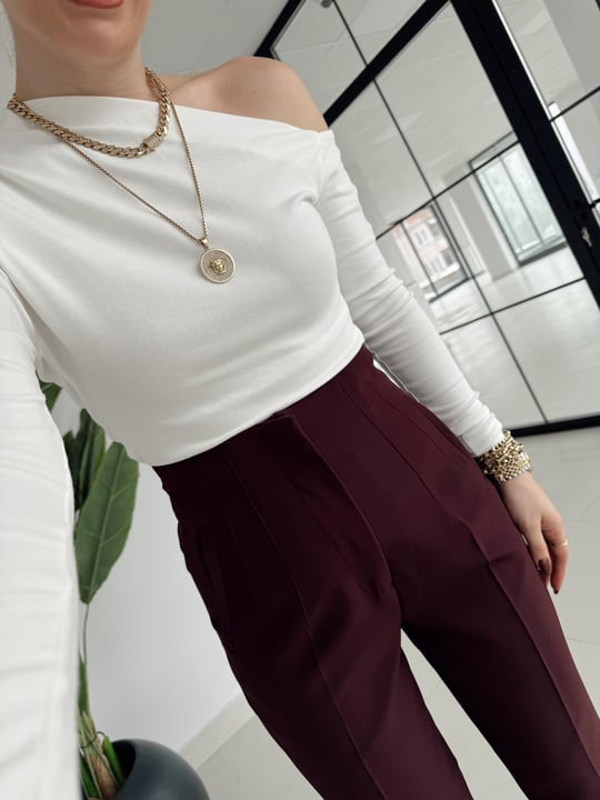 Darted carrot-fit trousers