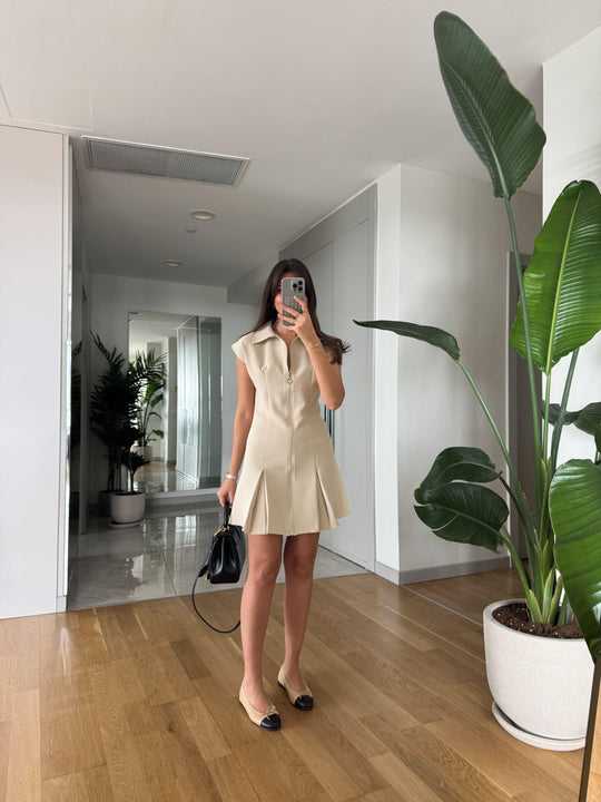 Wilma zipper pleated dress