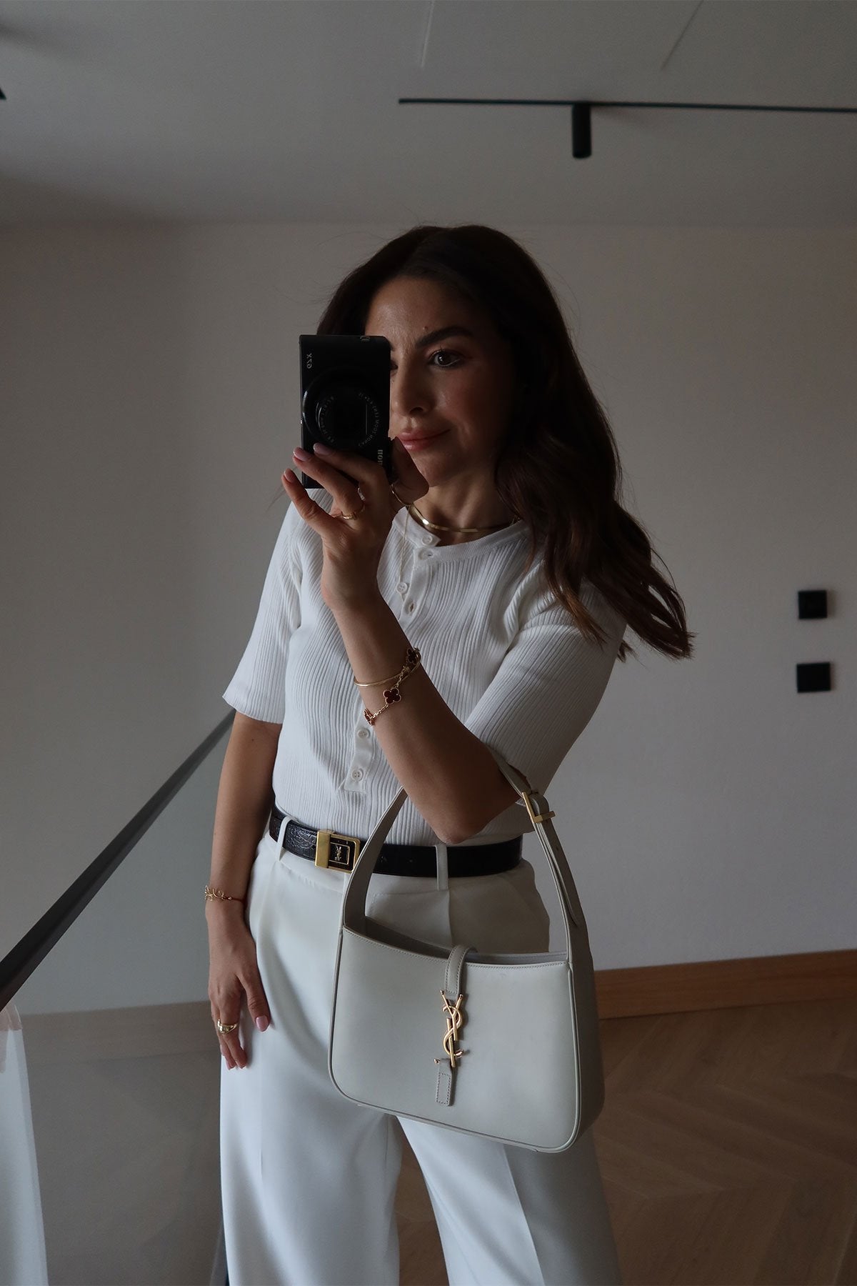 Chic basic button-detail top