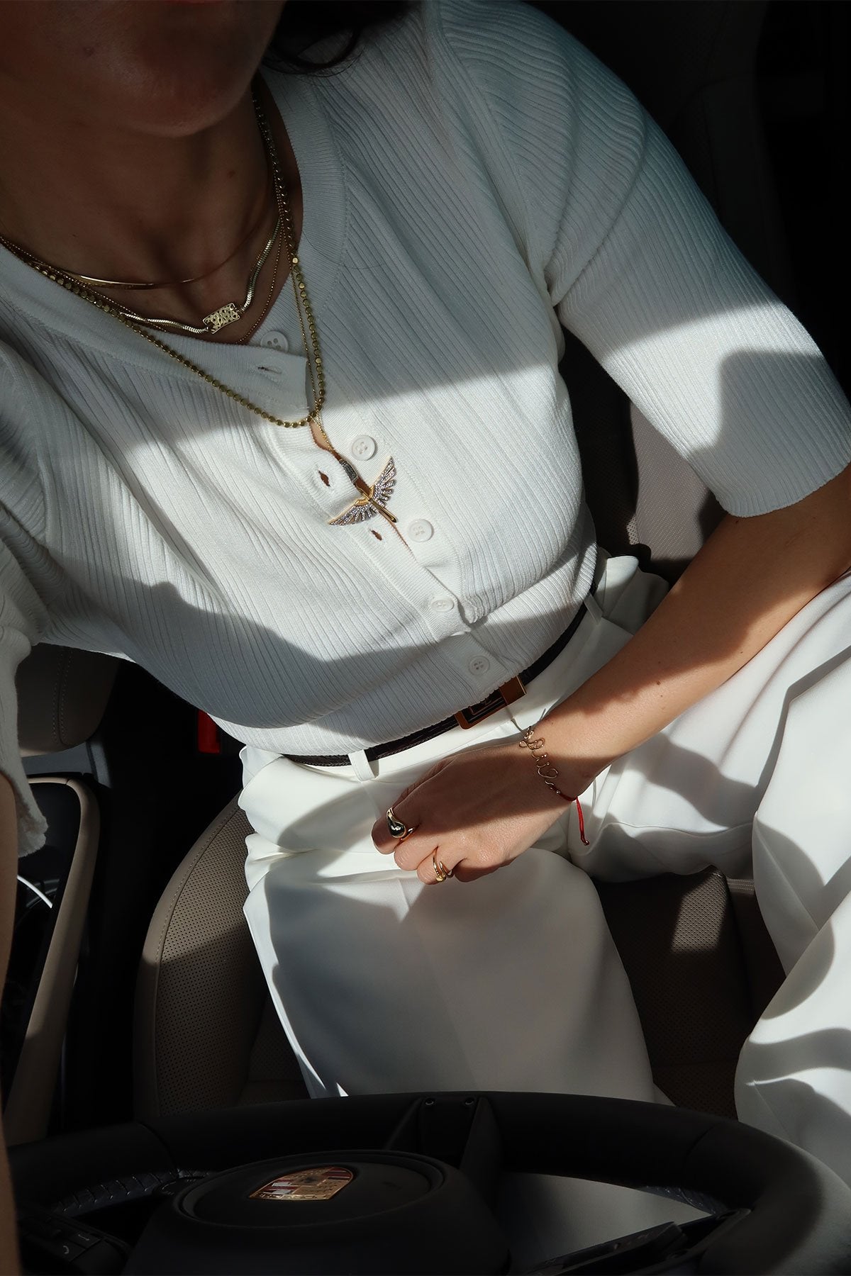 Chic basic button-detail top