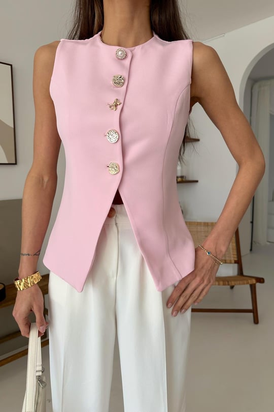 Sweet gold buttoned vest