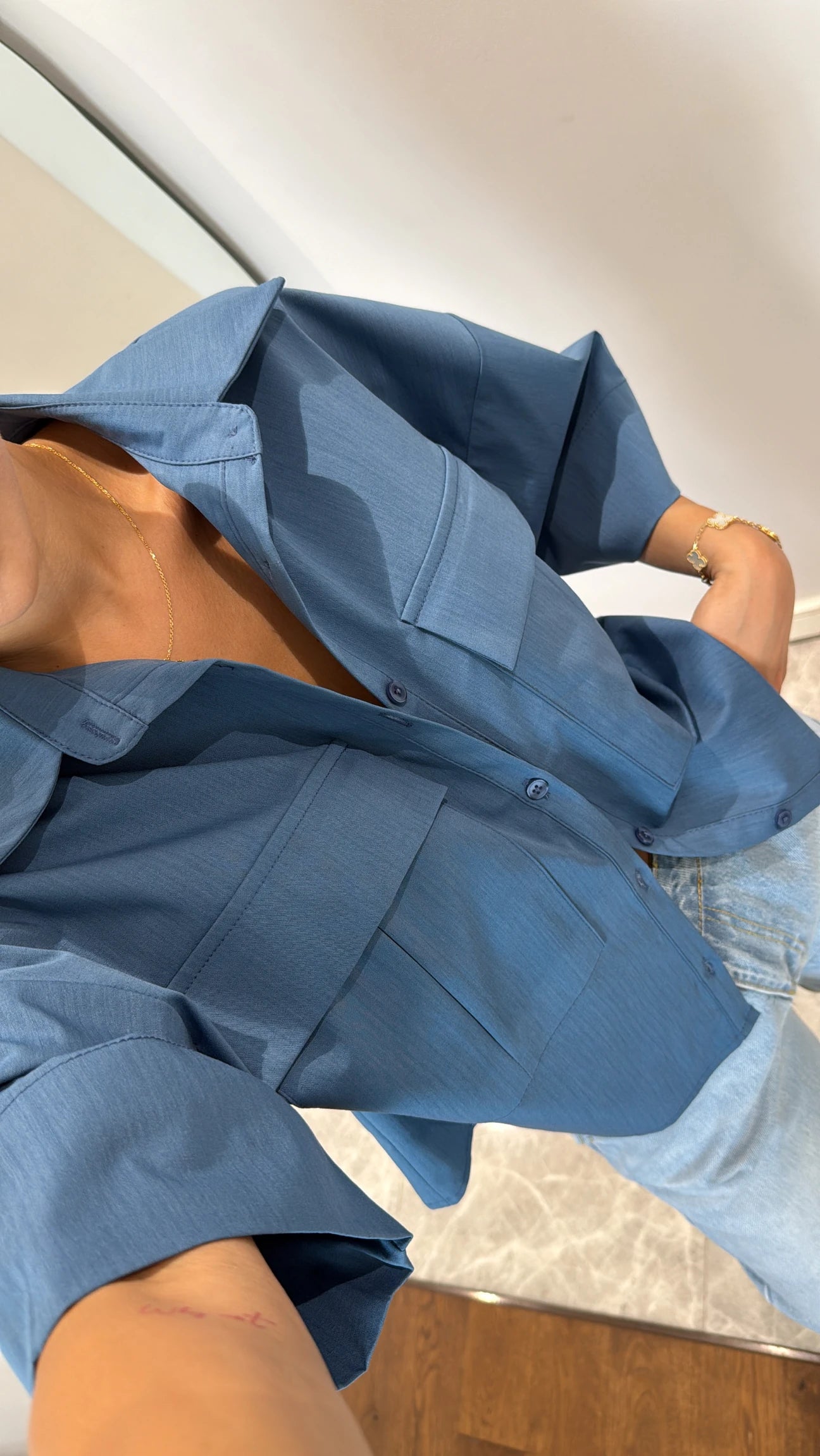 Oversized shirt with pocket details