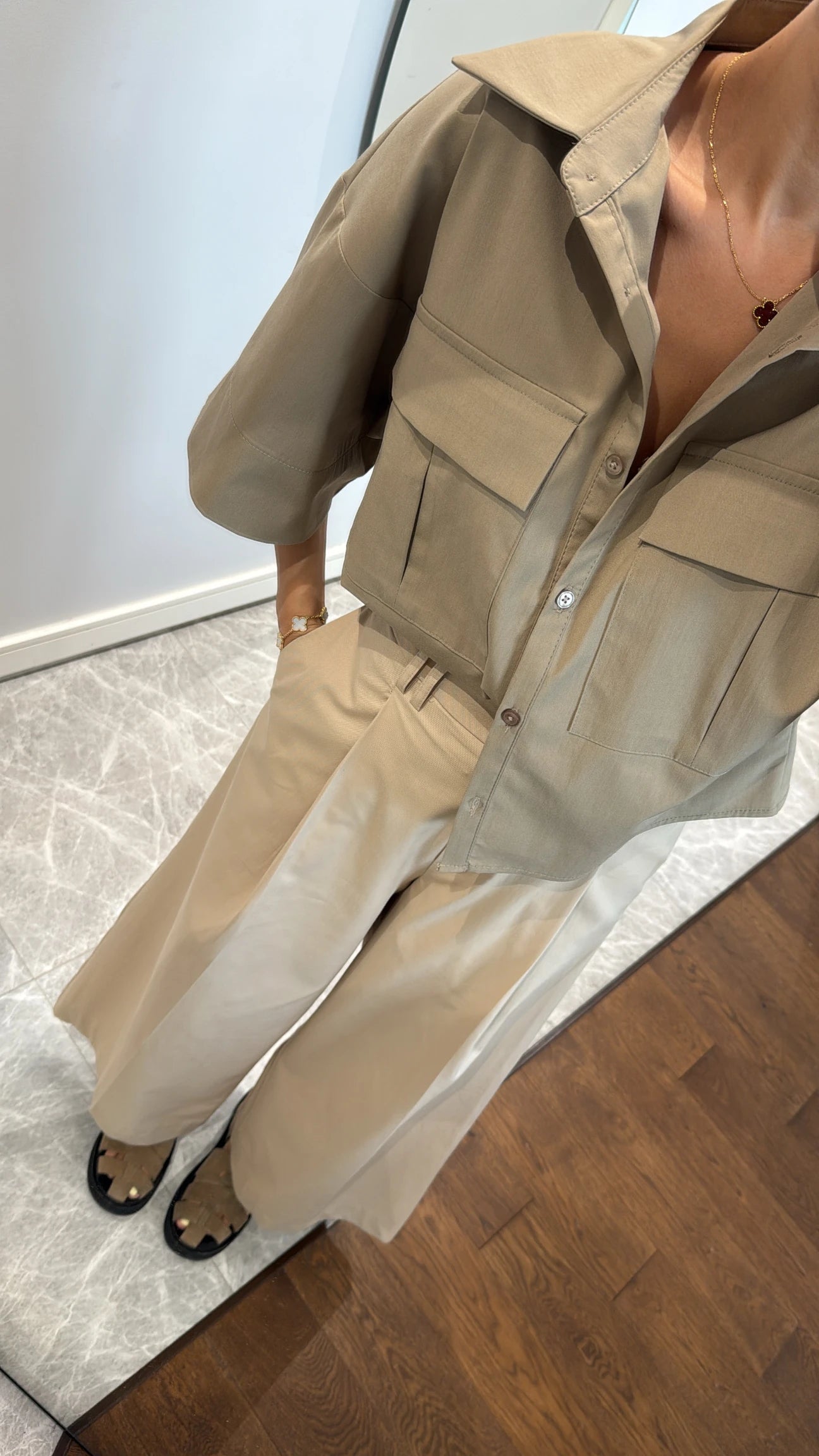 Oversized shirt with pocket details