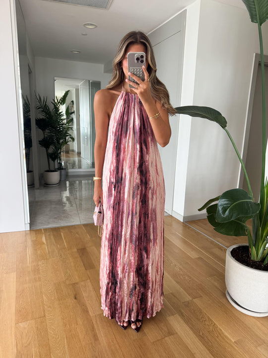 Tie dye pattern halter neck