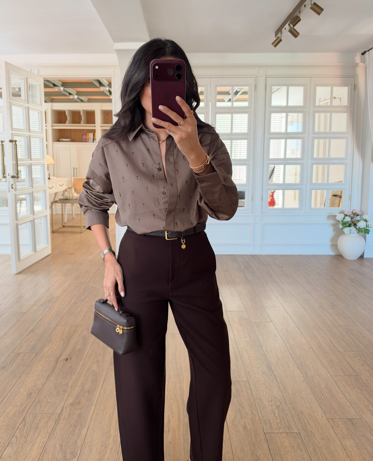 Shirt with a subtle geometric pattern