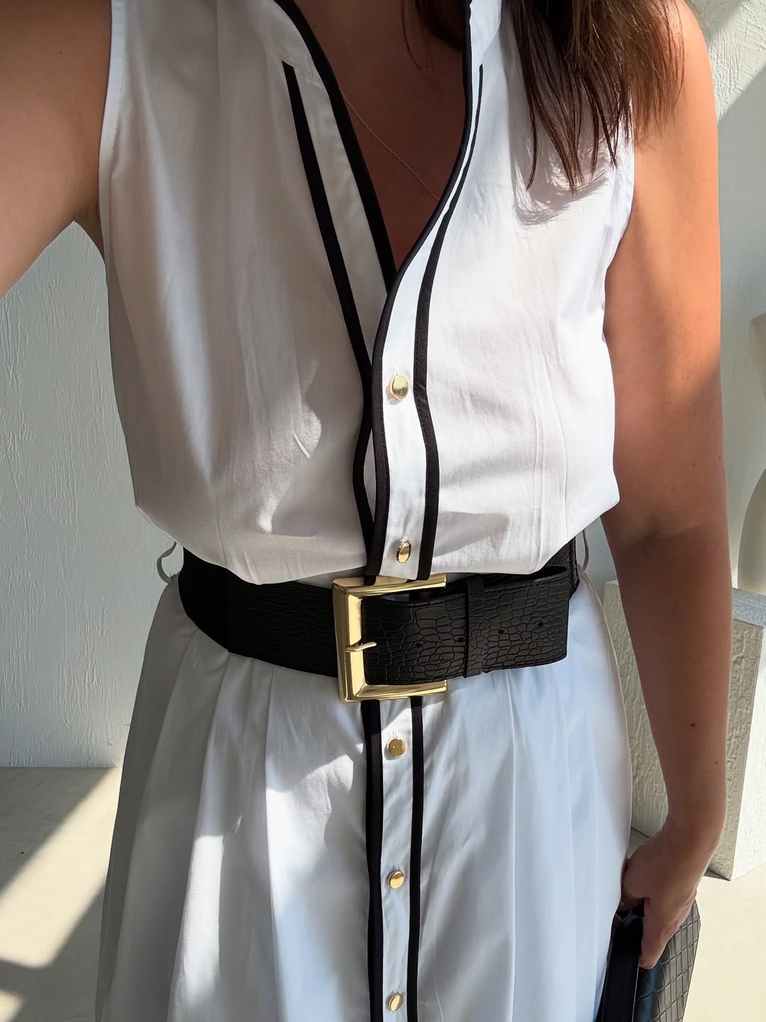 Belted shirt dress