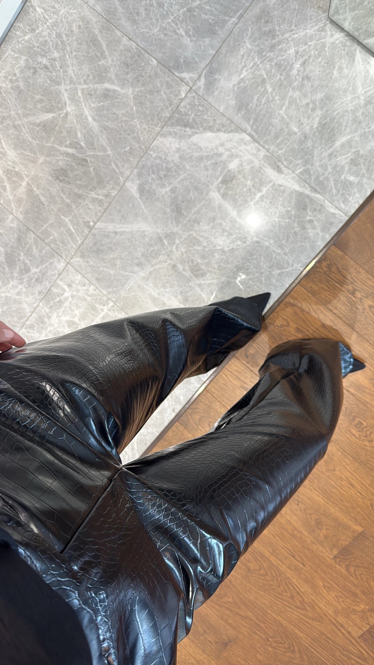 Croco leather trousers