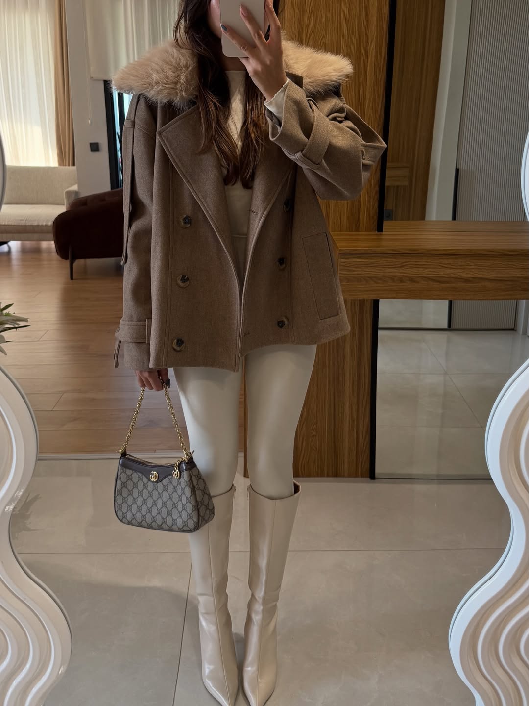 Fur detachable coat