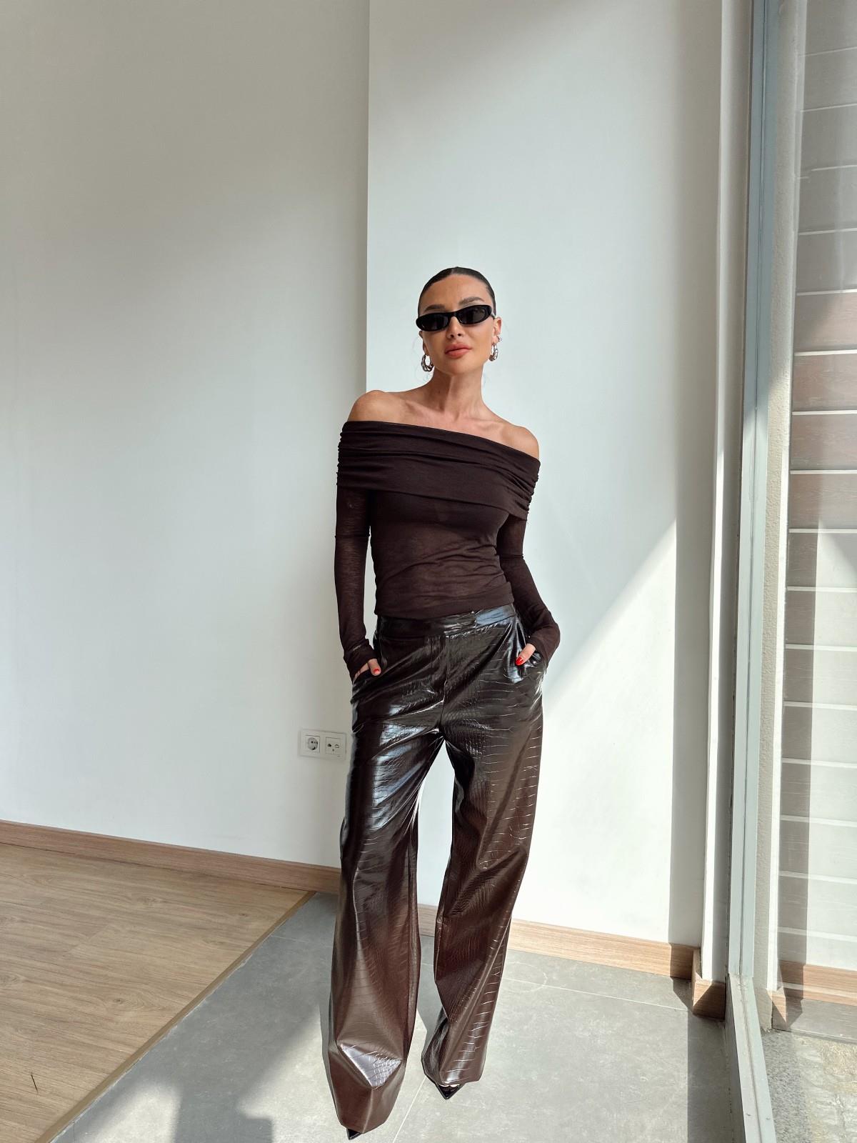 Croco leather trousers