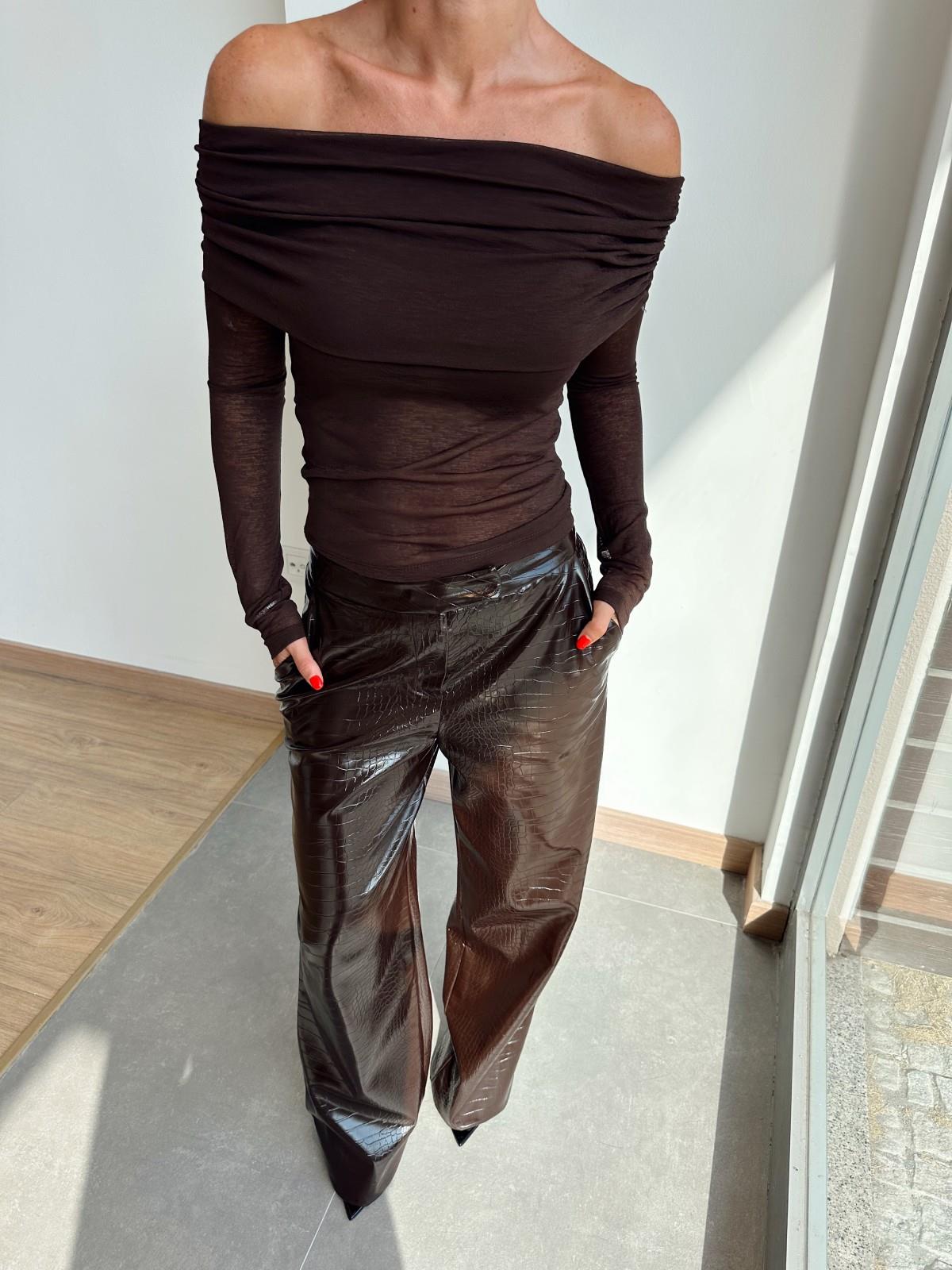 Croco leather trousers
