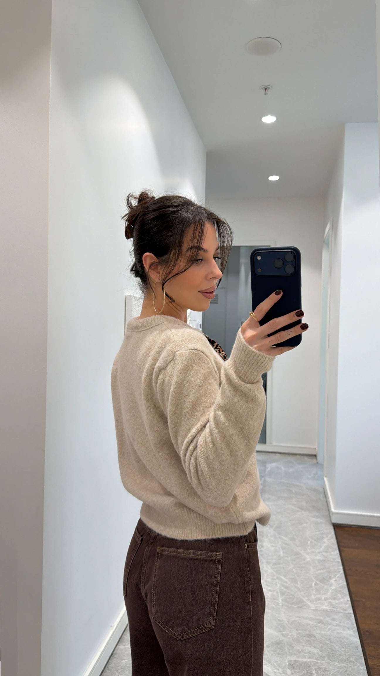 Soft knit cardigan with foulard detail