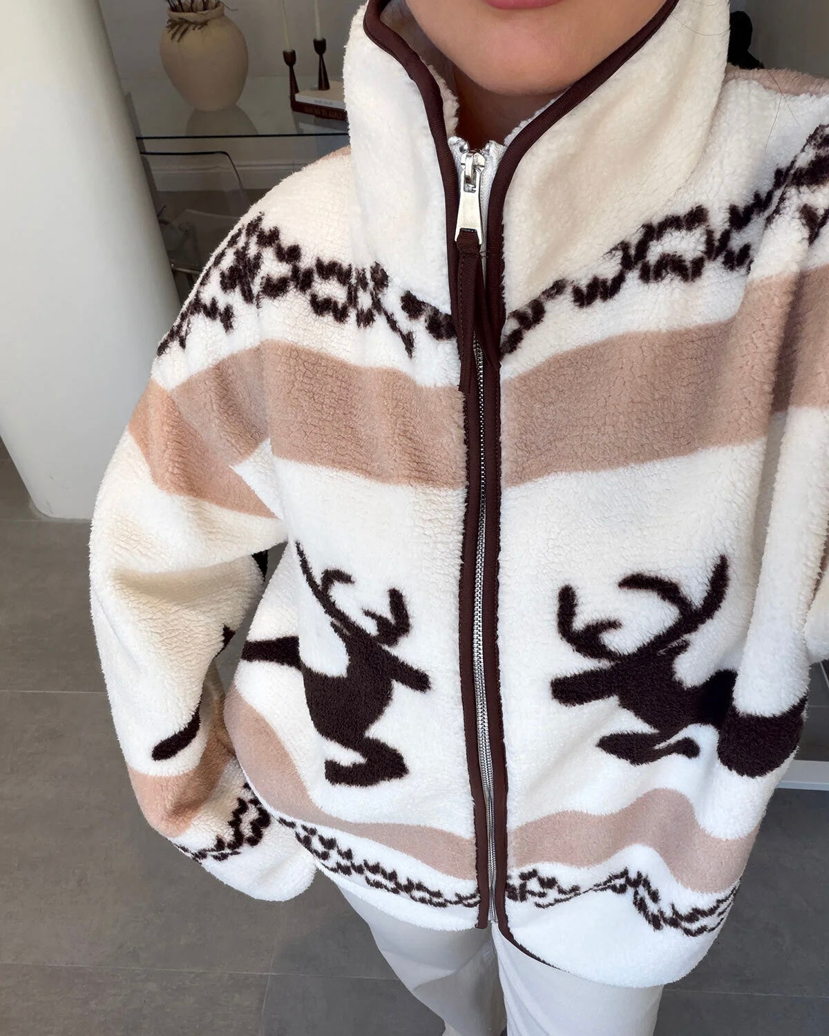 Fleece zip-up jacket