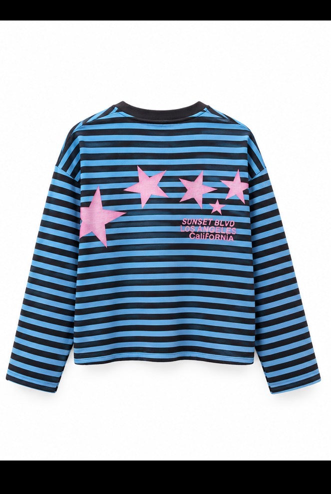 Striped long-sleeve top