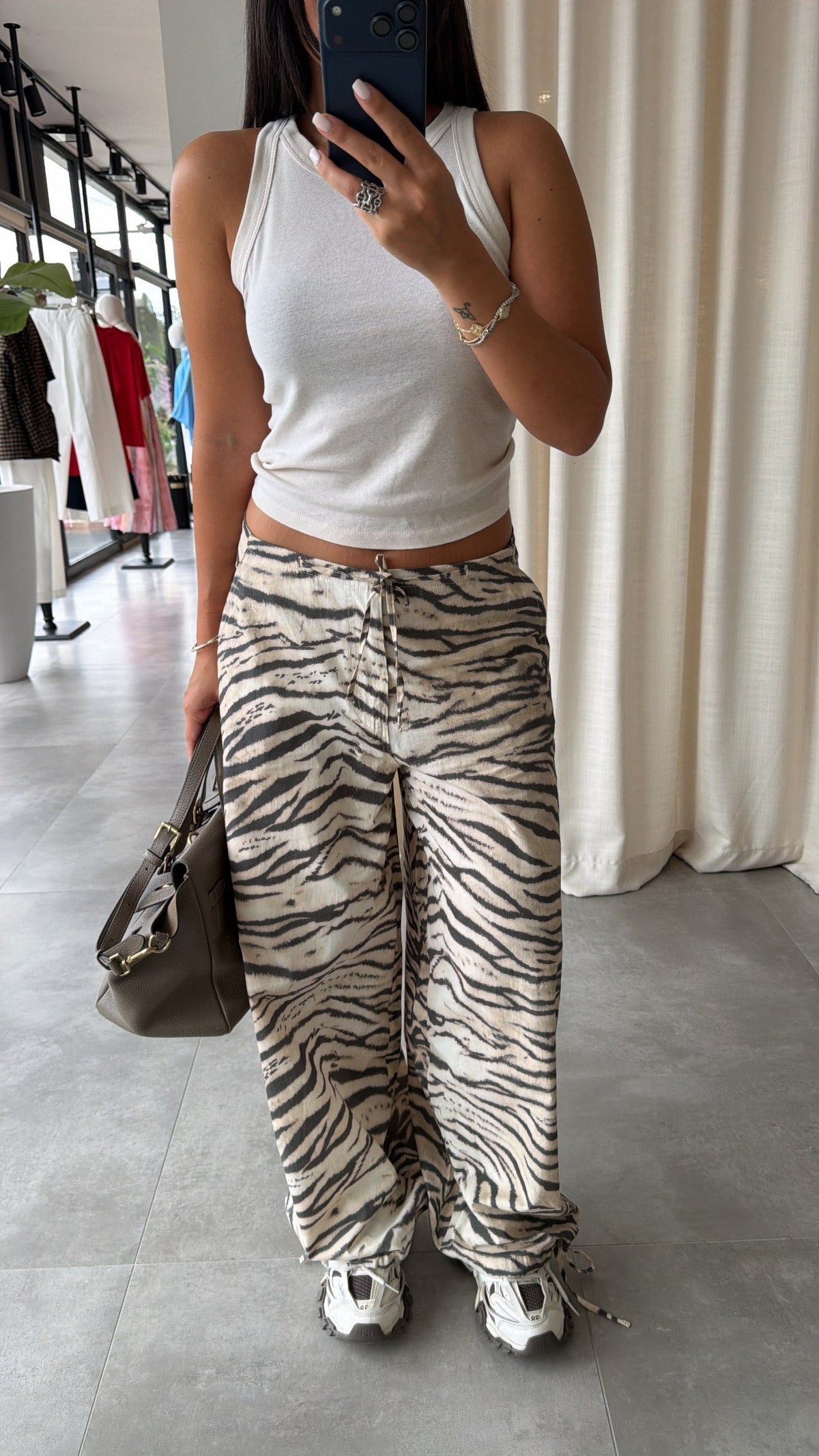 Zebra-print trousers