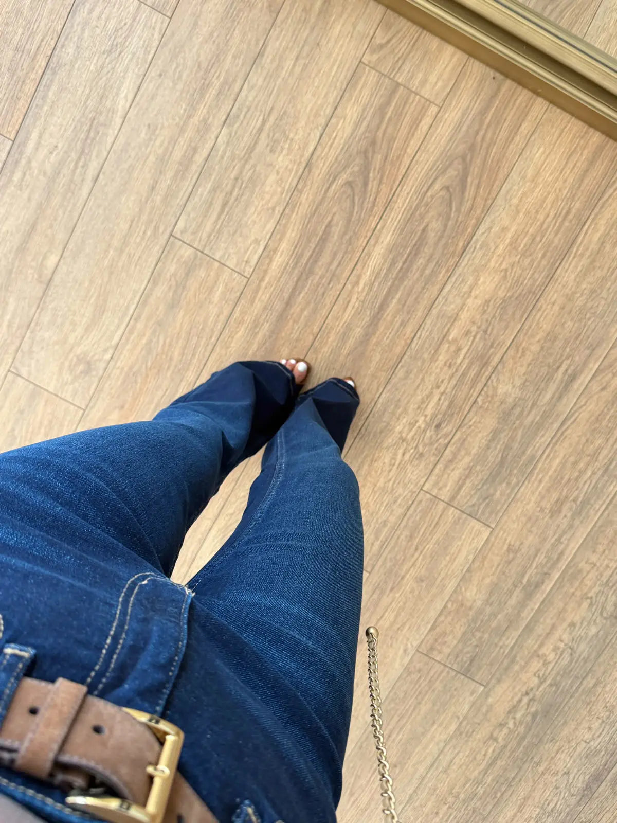 High-waist flare trousers