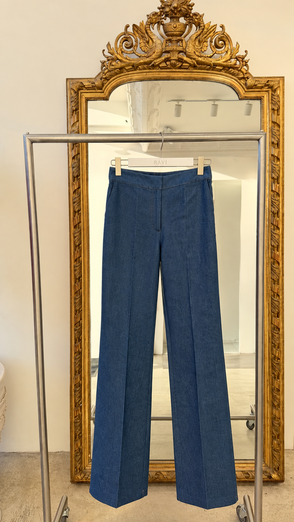 Classic cut denim trousers
