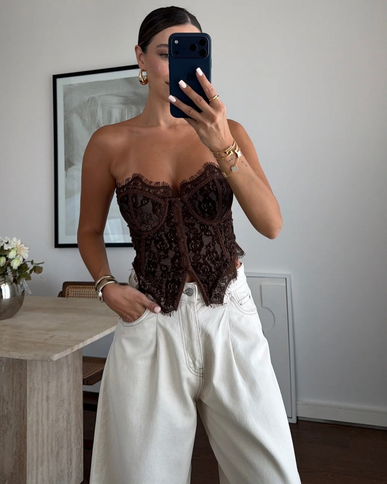 Corset with lace details