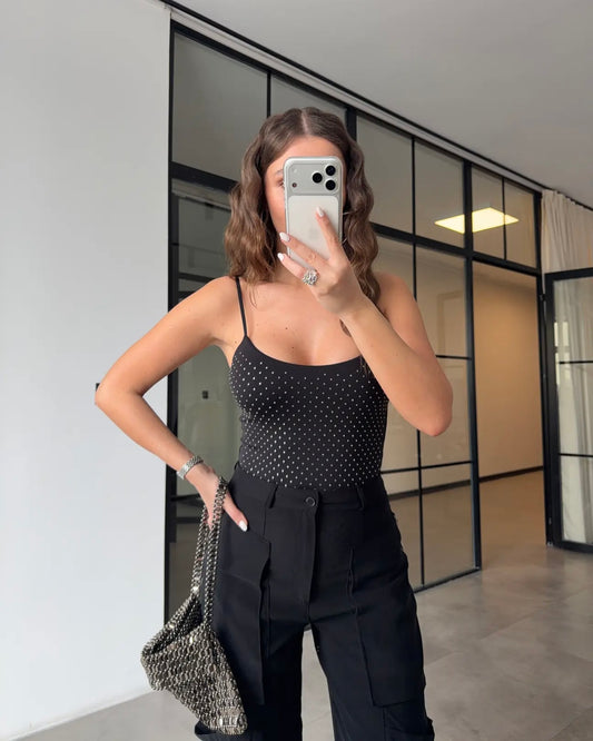 Strappy, sparkling, embellished bodysuit
