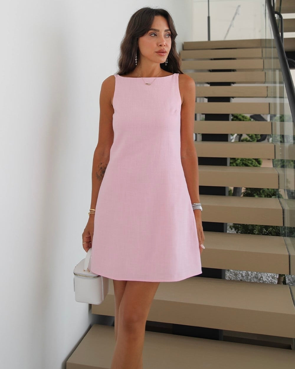 Anthurium linen dress