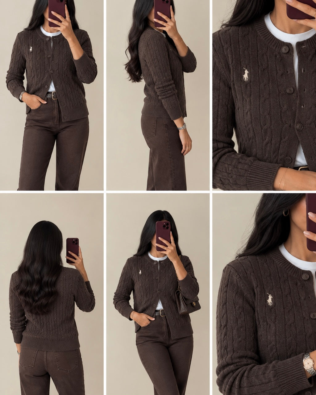 Cable knit cardigan