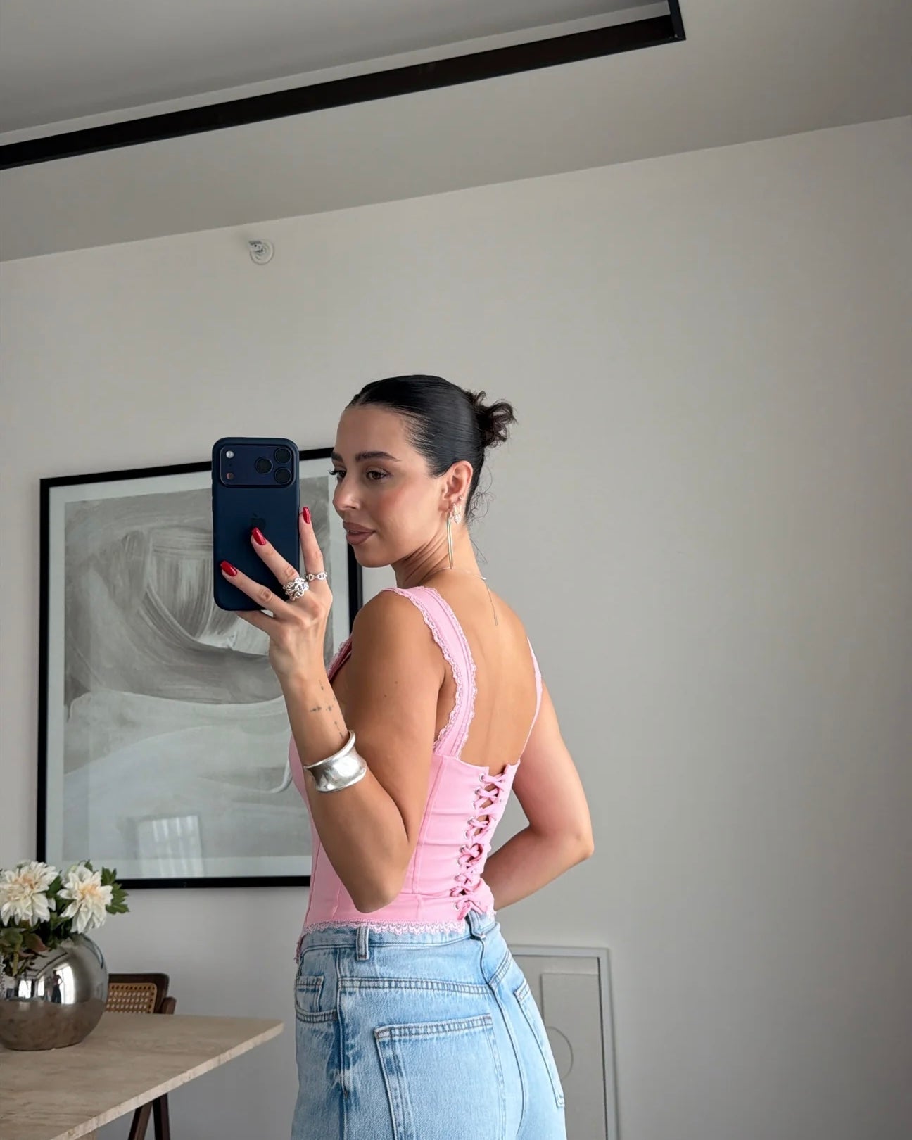 Lace-detailed bustier