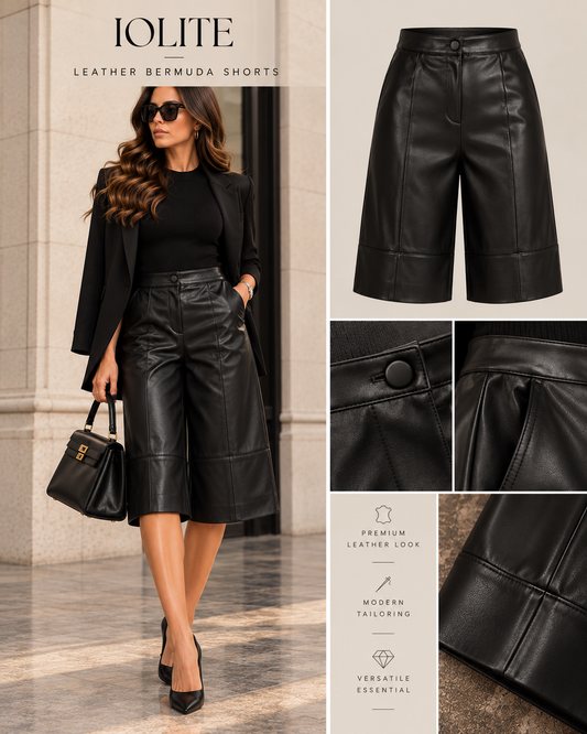 Bermuda leather shorts