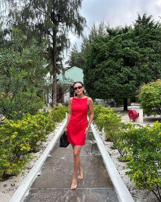 Ted crew neck mini dress