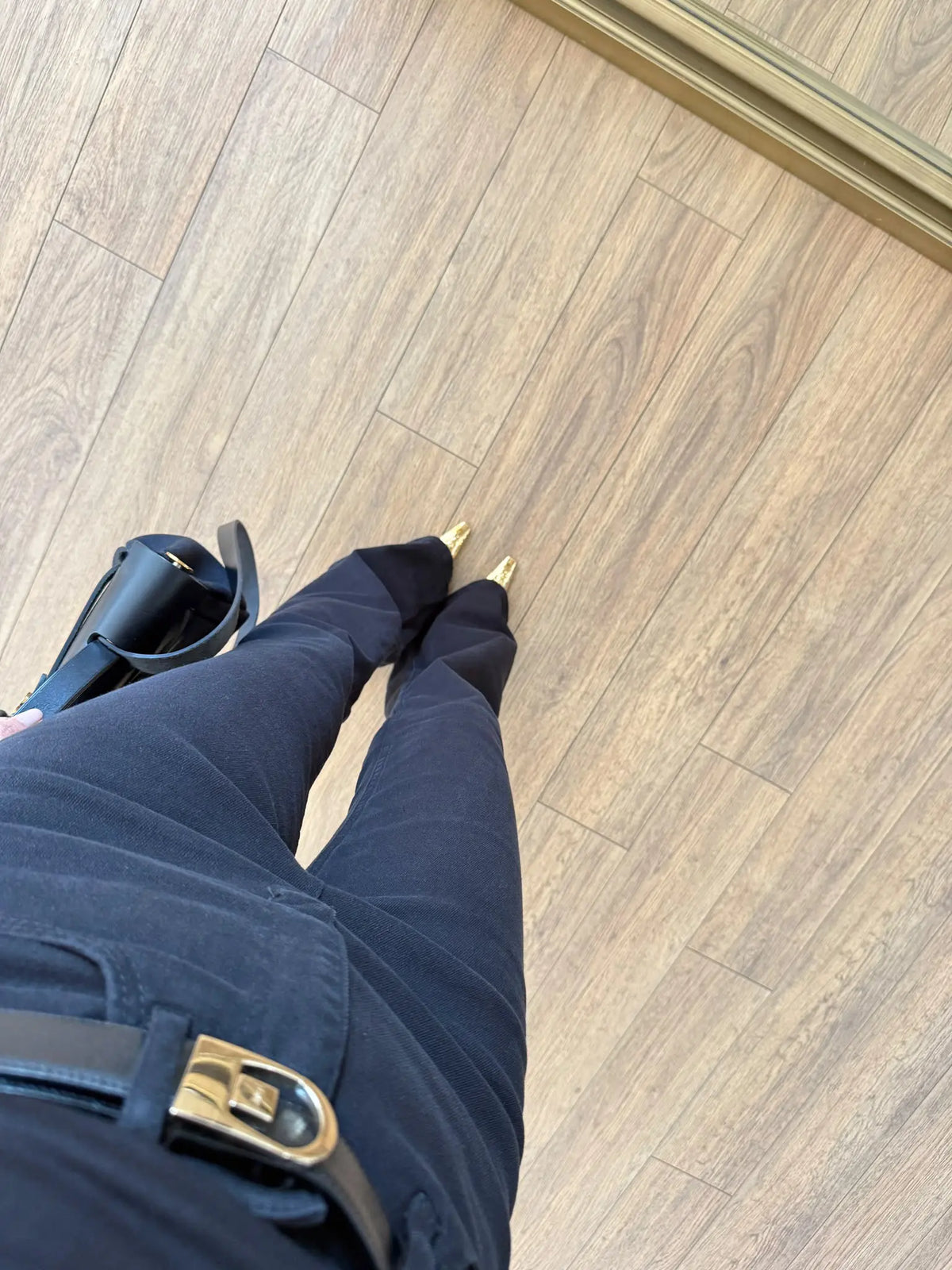 High-waist flare trousers