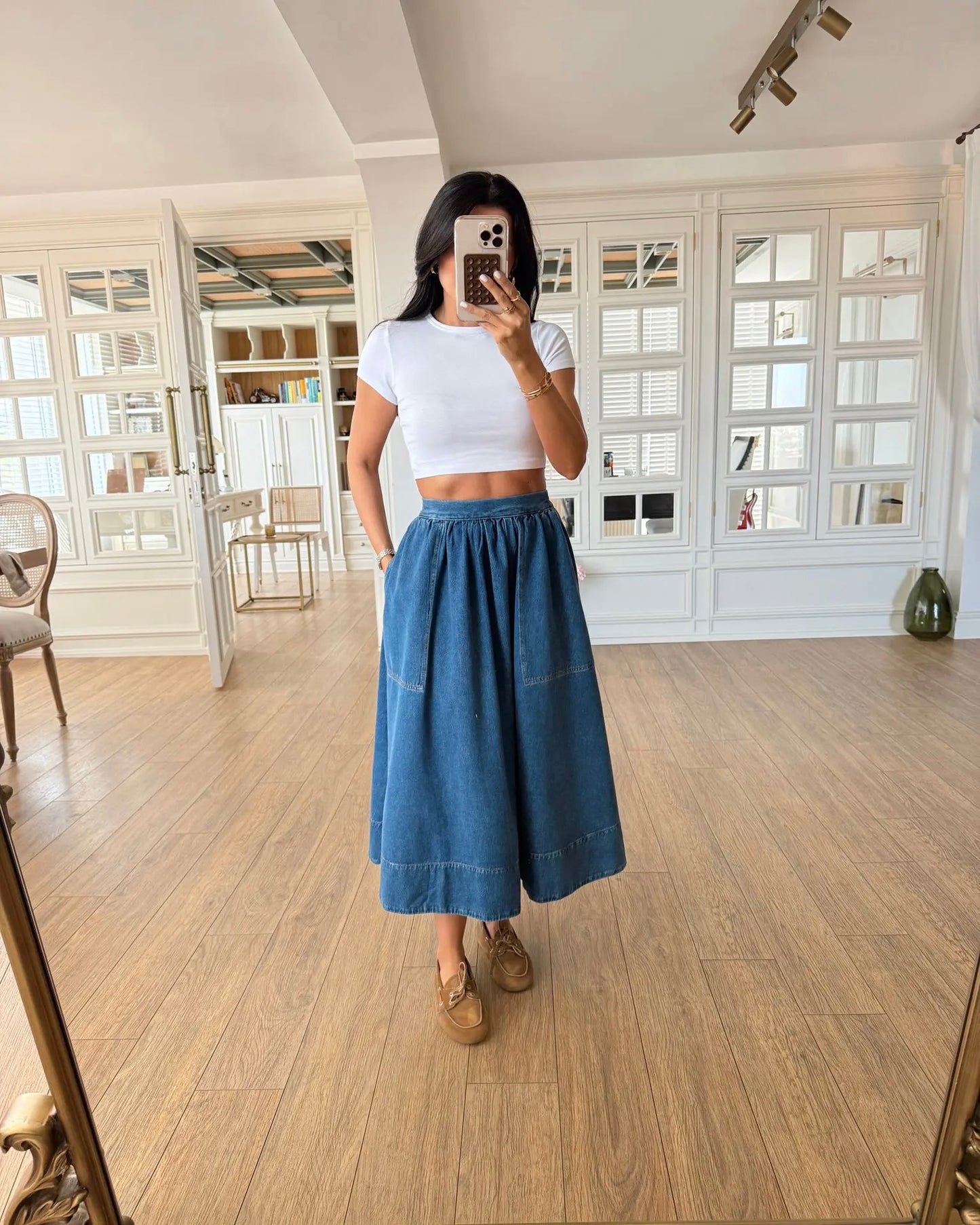 Exported denim skirt