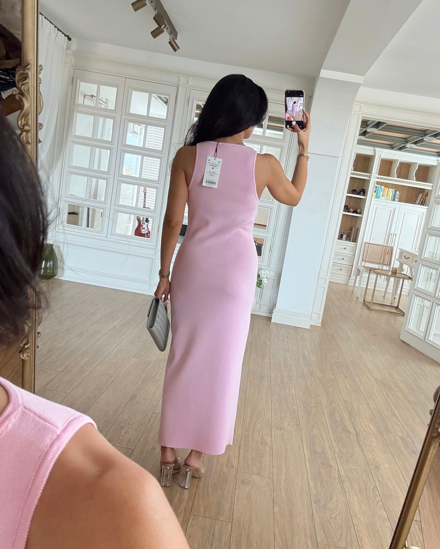 Midi dress with high slit detail