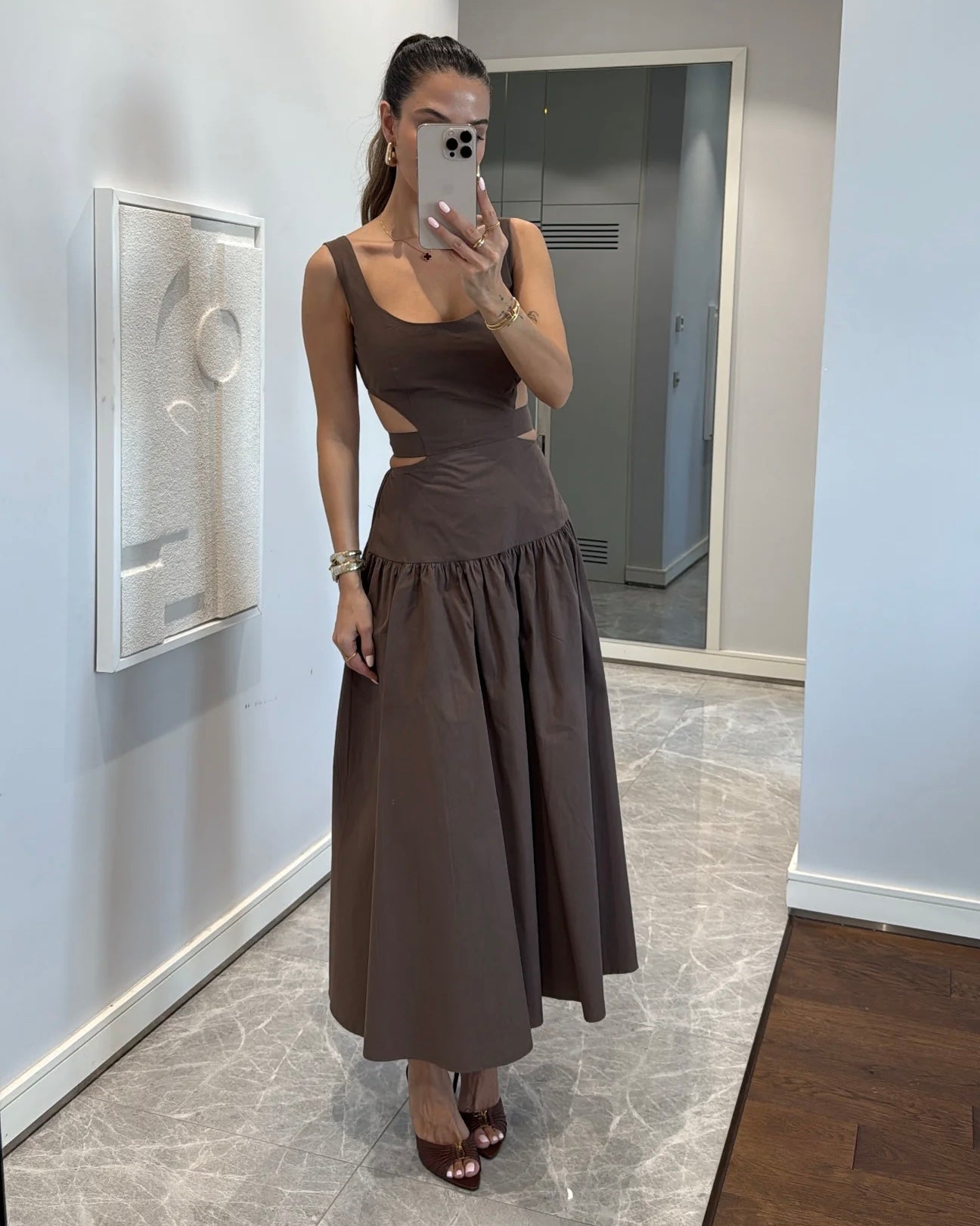 Tie-detail low cut dress