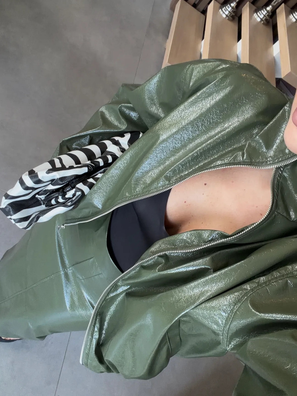 PU faux-leather two-piece set