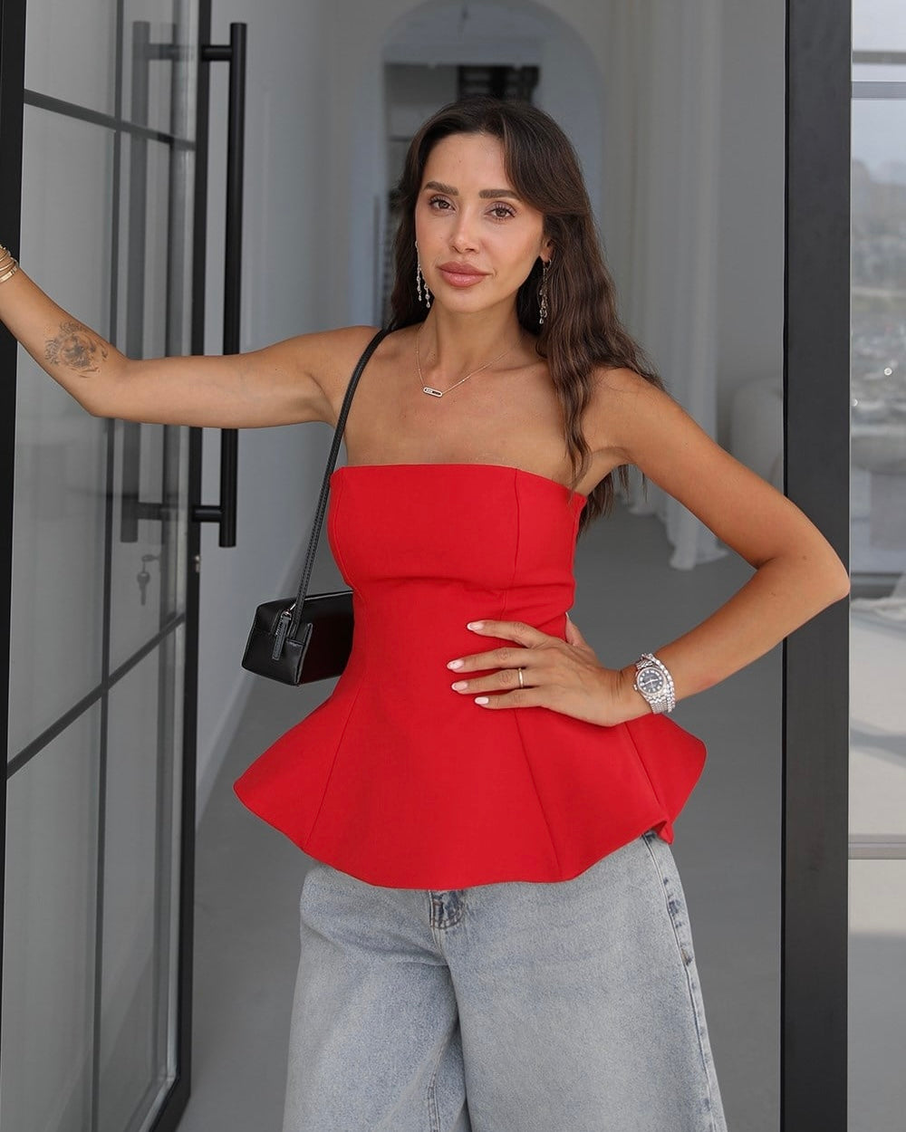 Myron strapless blouse