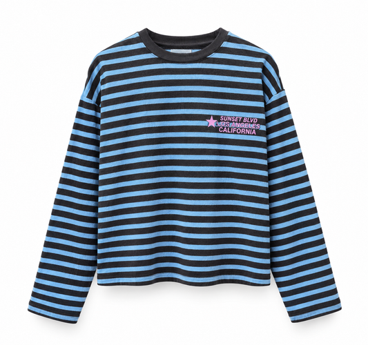 Striped long-sleeve top
