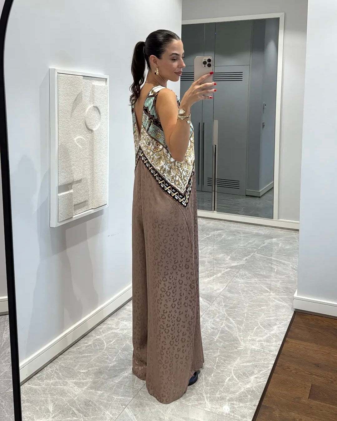 Satin patterned jumpsuit