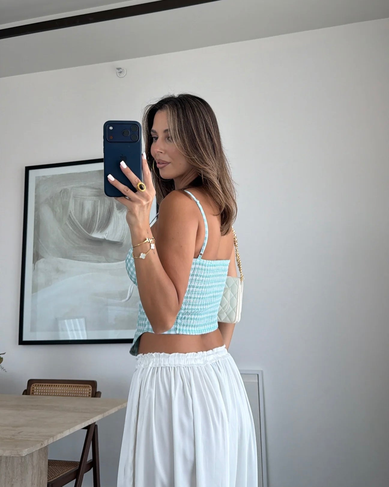 Plaid pattern bustier