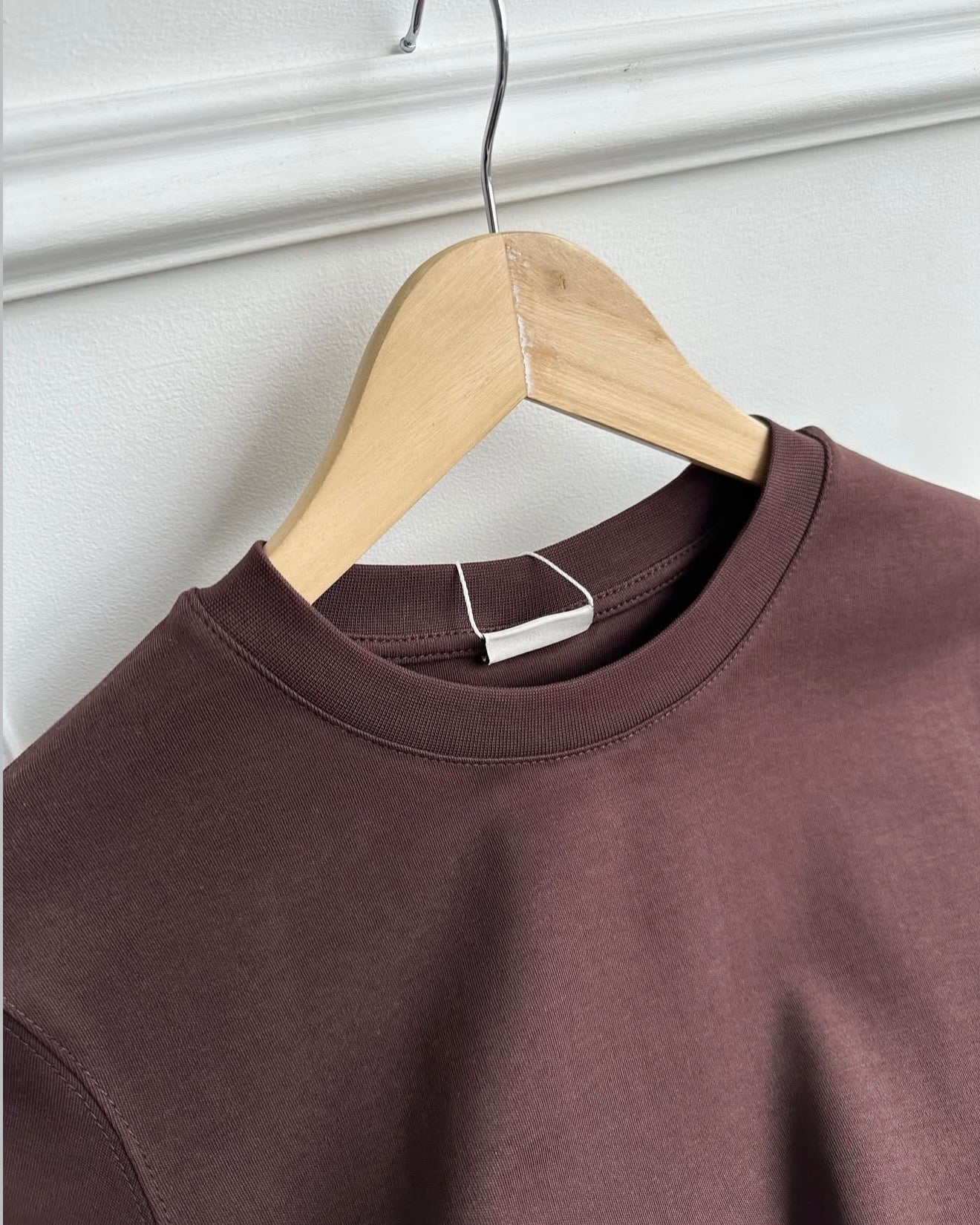 Crew neck solid texture basic