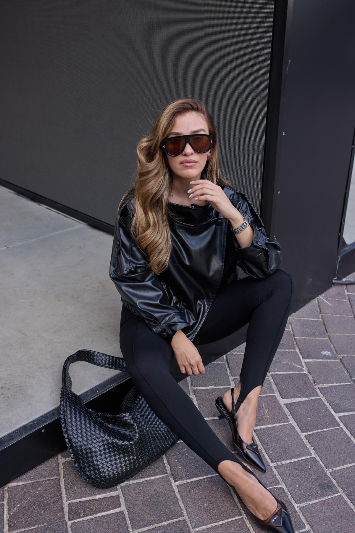 Leggings with front stripe detail