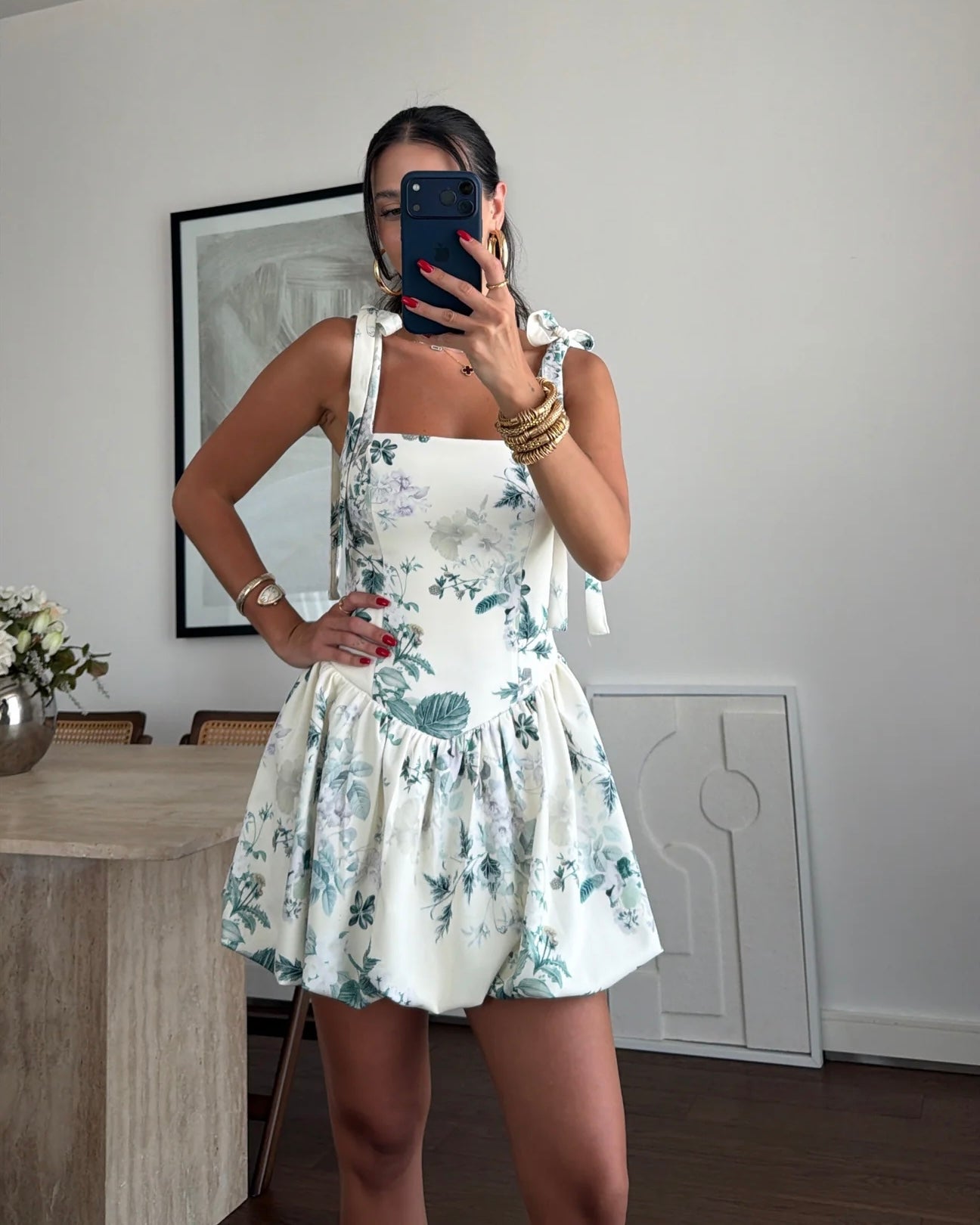 Tie-straps midi dress