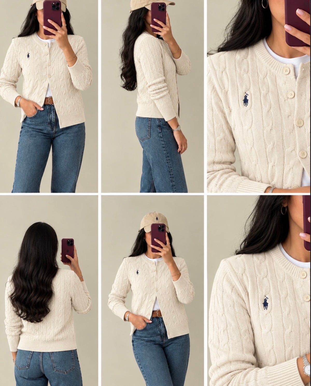 Cable knit cardigan