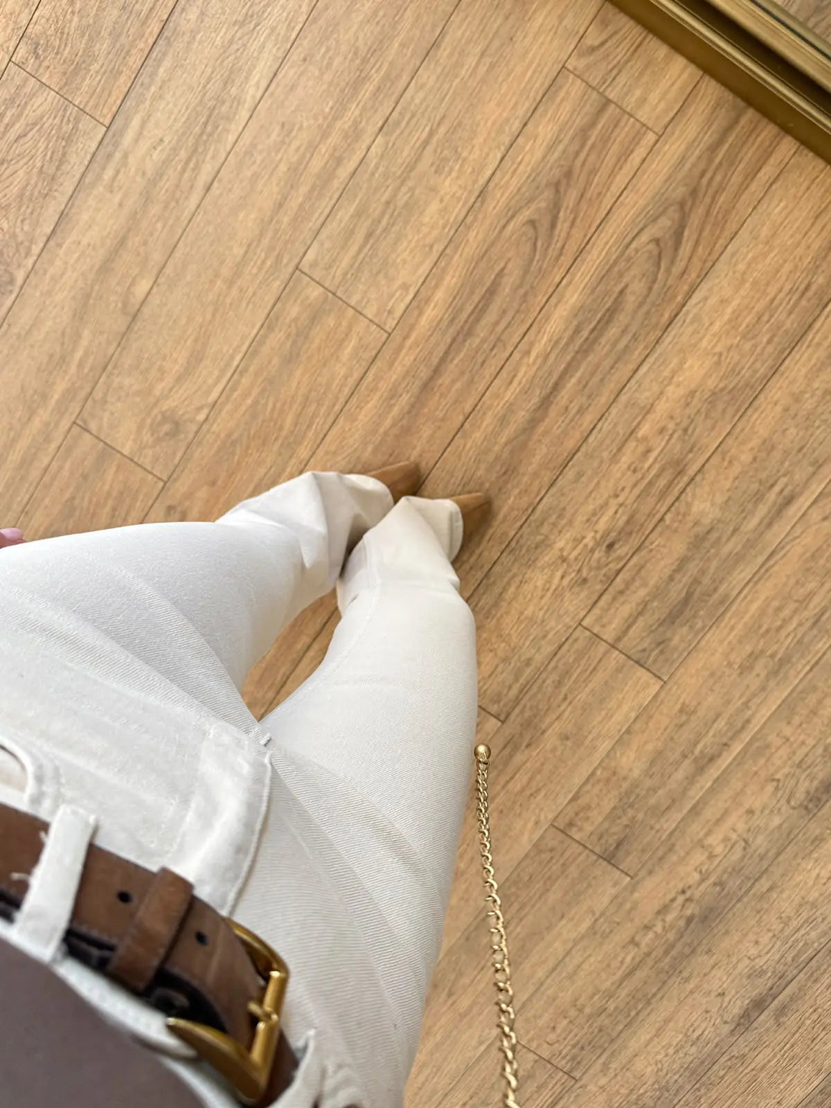 High-waist flare trousers