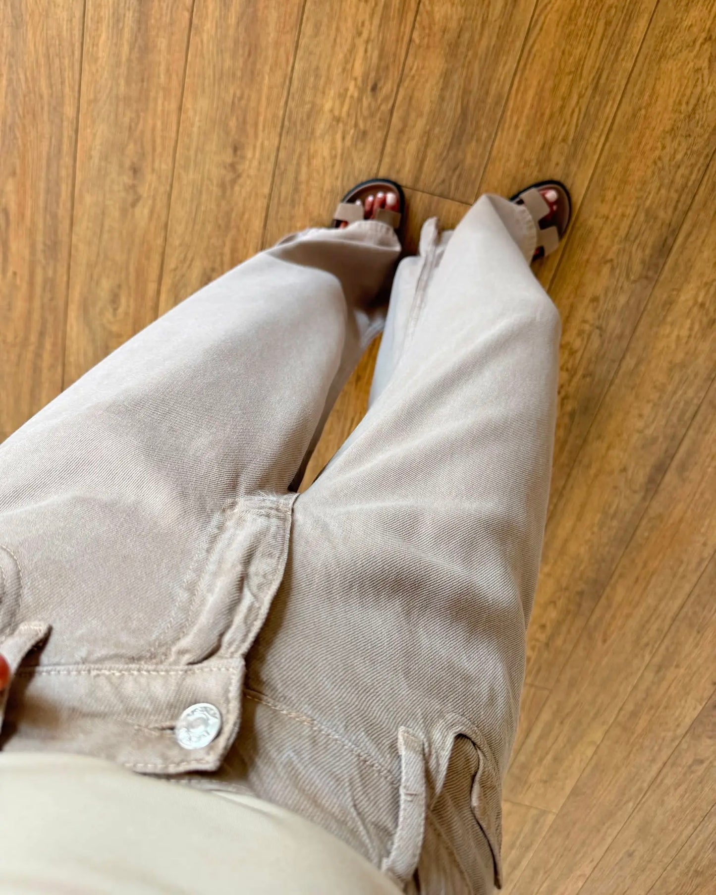 Ruby elastic back waist wide leg flowy trousers