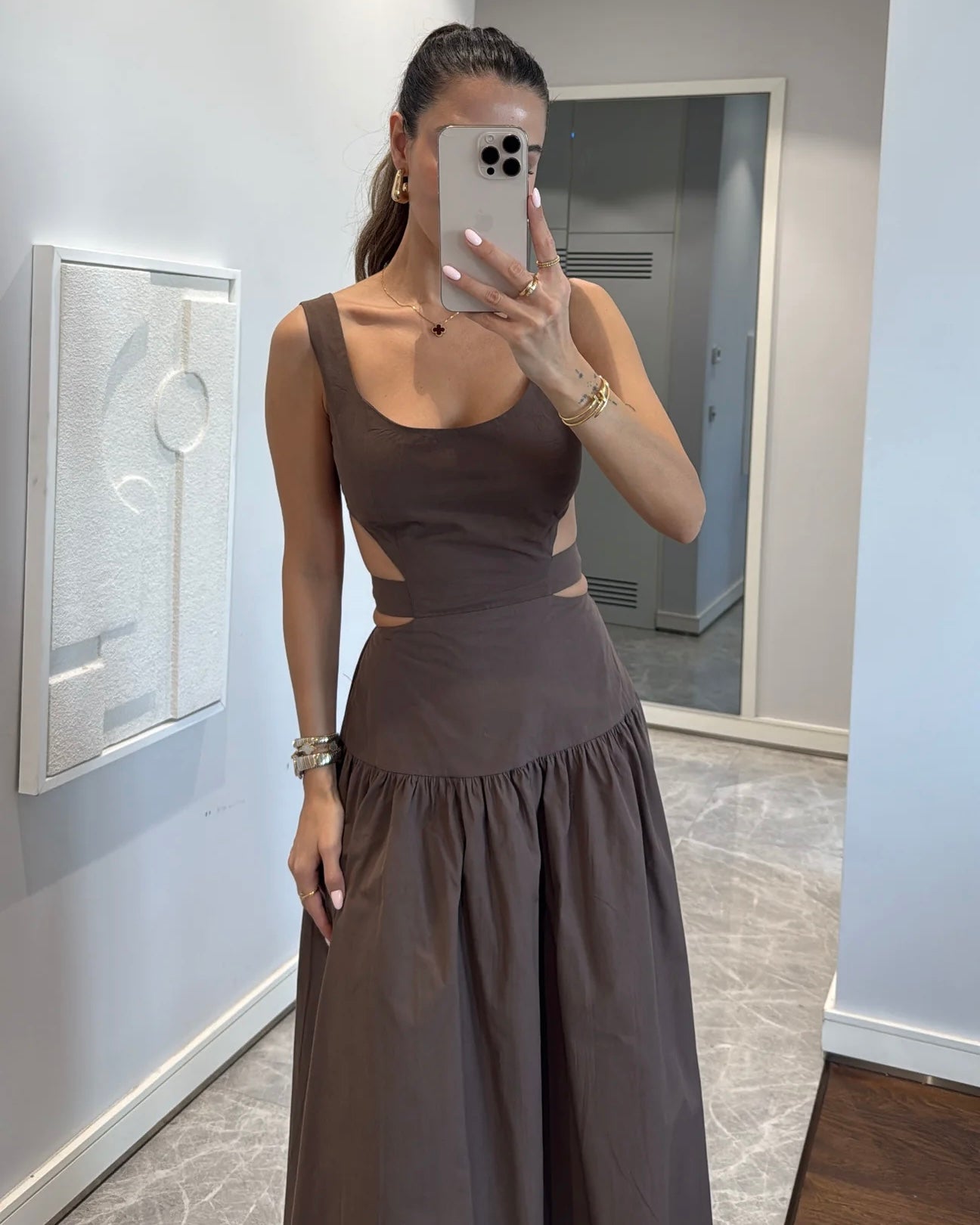 Tie-detail low cut dress