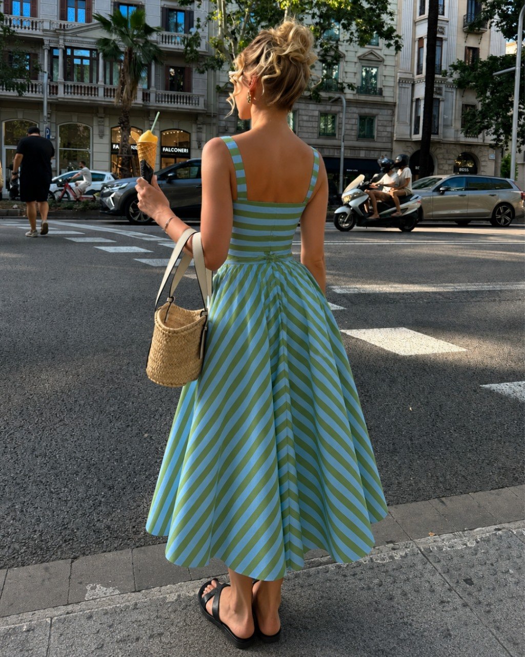 Zr style striped dress