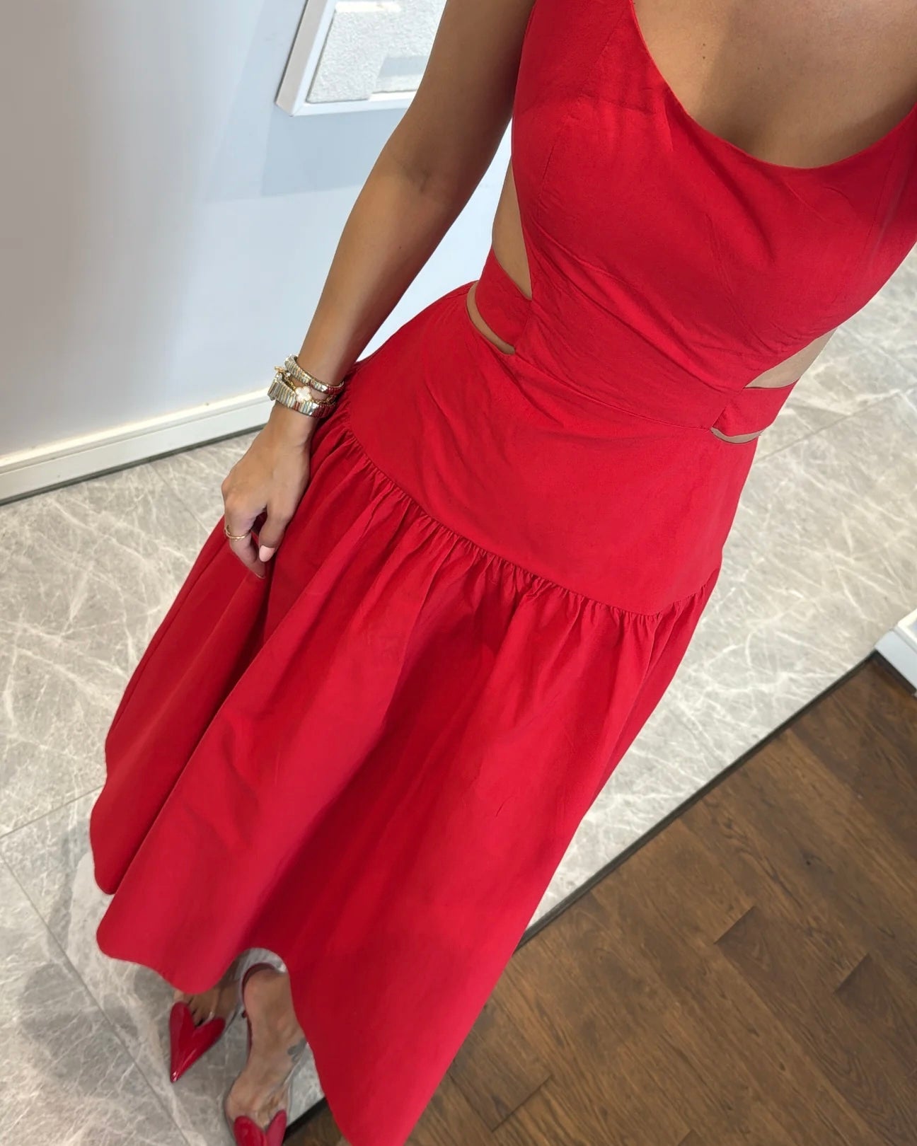 Tie-detail low cut dress